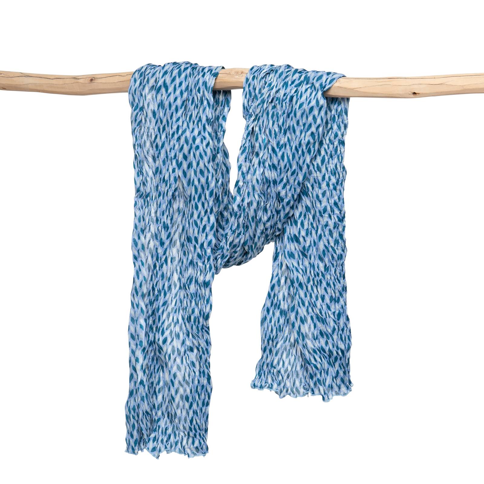 écharpes et foulards Grande écharpe chèche Bundi - 100% Coton Ethnique EC214 BLUE CRUISE
