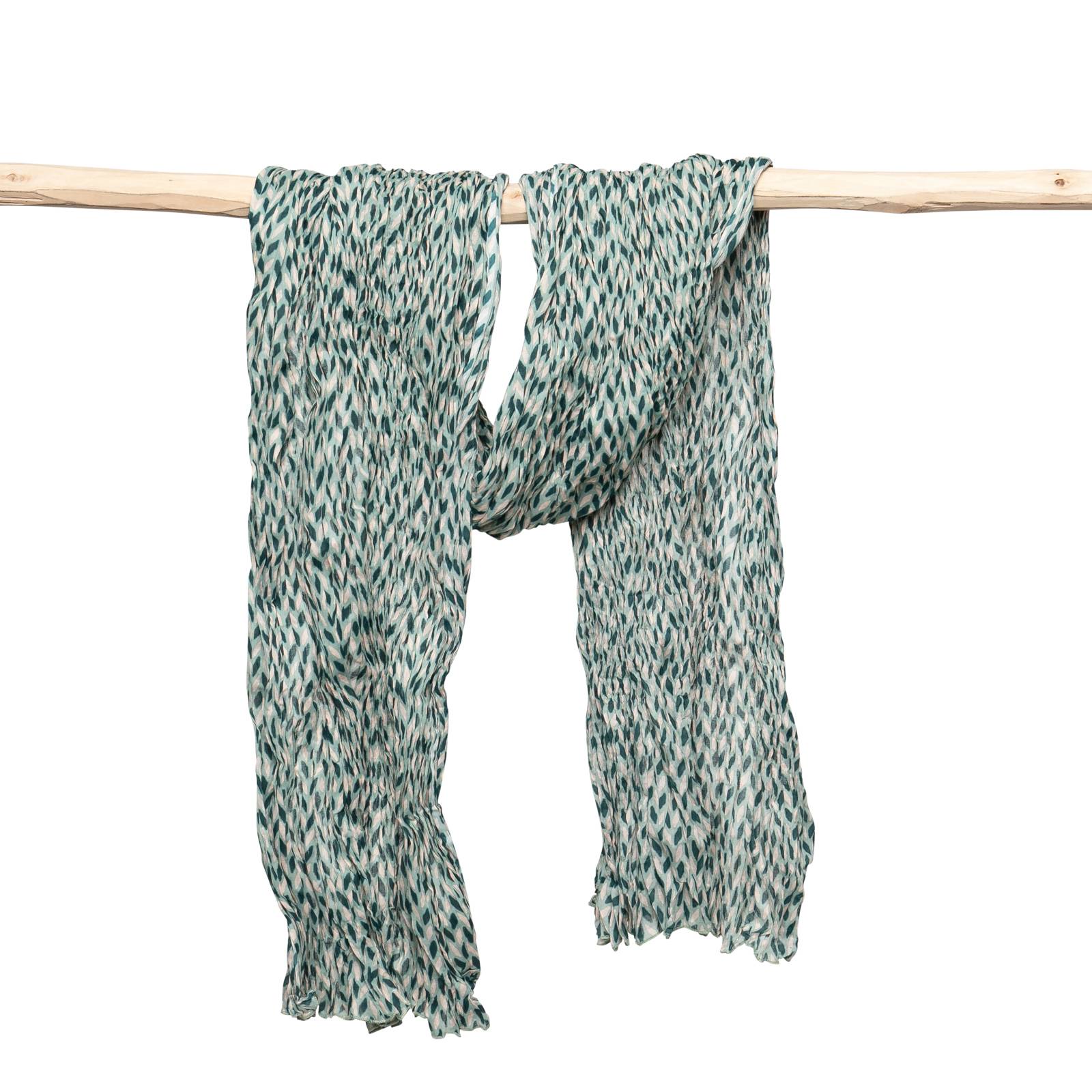 écharpes et foulards Grande écharpe chèche Bundi - 100% Coton Ethnique EC214 GREEN COTTAGE