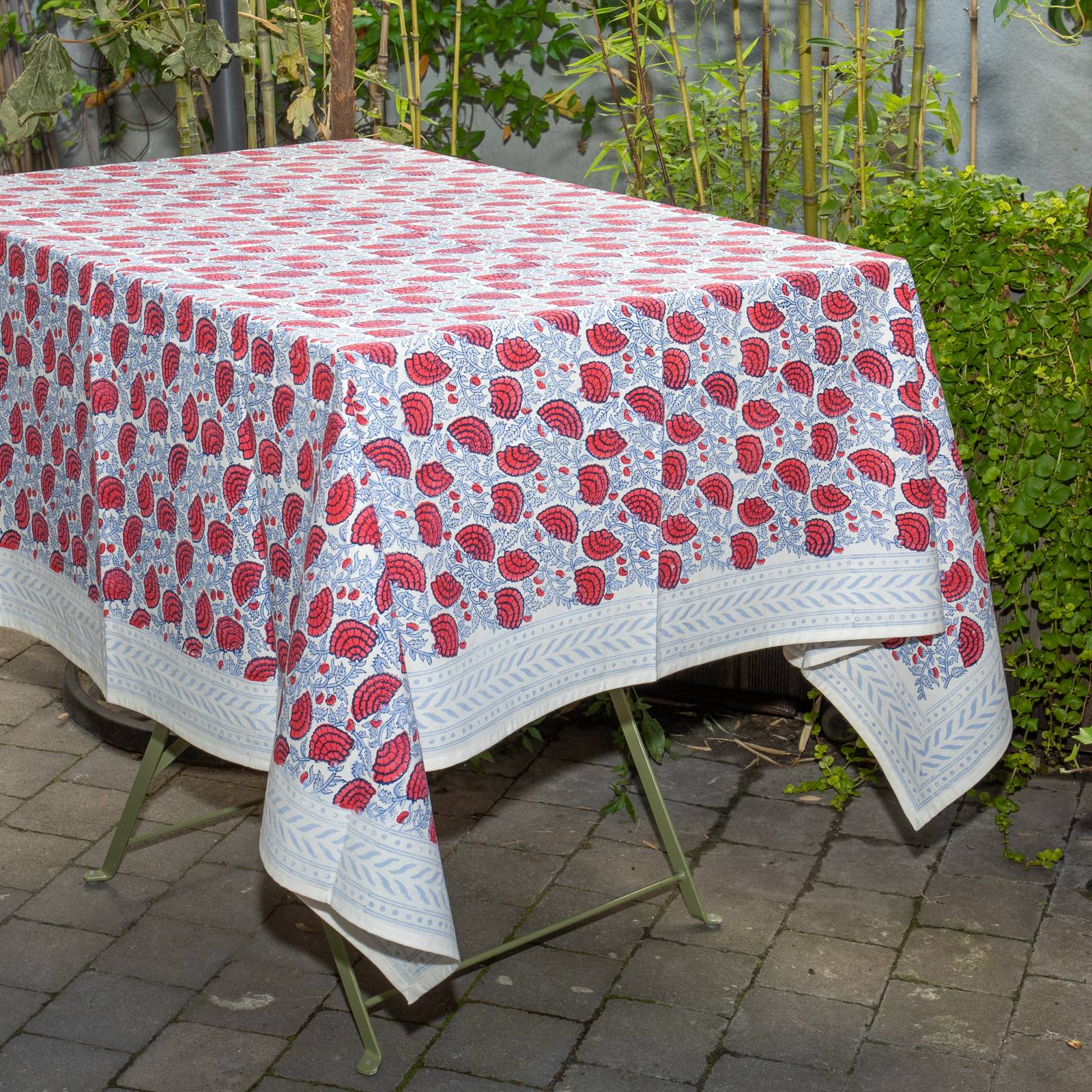 A table ! Nappe de table 150 x 250 cm Barmer - 100% Coton Bio Ethnique TB215 BLUE CRUISE