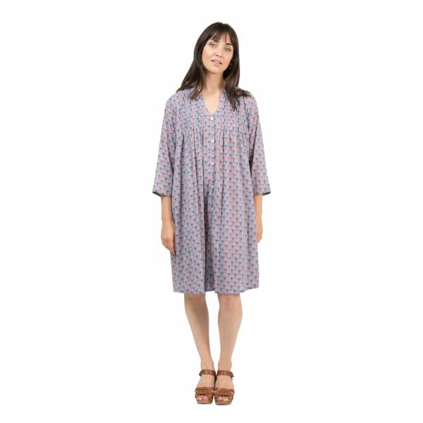 Robes Robe ample Angela Yogi - 100% Coton Ethnique VR2136 BLUE CRUISE