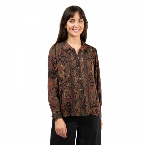 Chemises et blouses Chemise Alka Raga Ethnique VT1557 ASHWAM BLACK