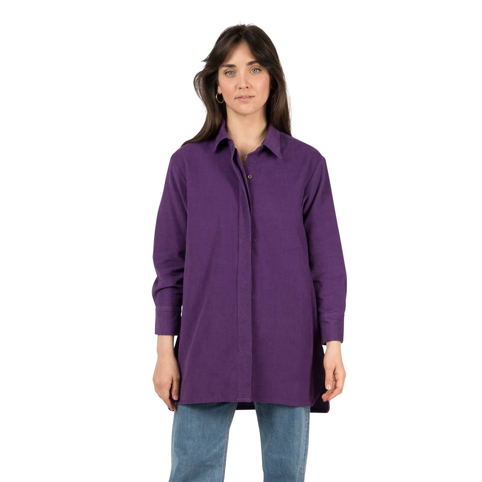 Chemises et blouses Chemise Hugette Velvet 100% Coton Ethnique VT1621 PURPLE
