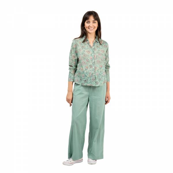 Chemises et blouses Chemise Alka Grace - 100% Coton Ethnique VT2151 GREEN COTTAGE