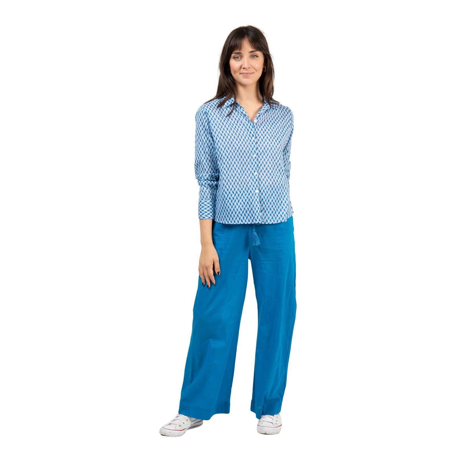 Chemises et blouses Chemise Alka Bundi - 100% Coton Ethnique VT2152 BLUE CRUISE