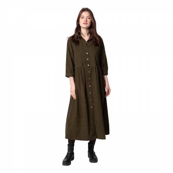 Robes Paulette Dress Velvet 100% Coton Ethnique VR2706 KAKI