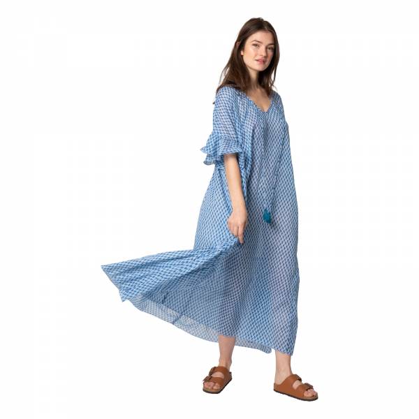 Robes Robe Elsa Bundi - 100% Coton Ethnique VR2207 BLUE CRUISE