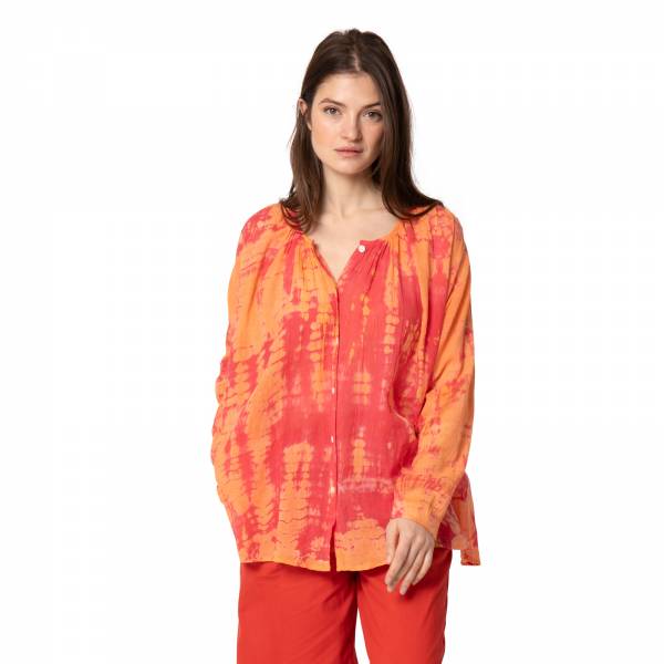 Chemises et blouses Blouse Tie and Dye Chloe - 100% Coton Ethnique VT2214 PURPLE HIPPY