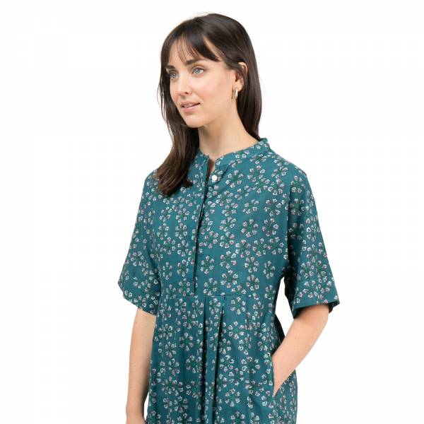 Robes Robe Margot Flora - 100% Coton Ethnique VR2108 GREEN COTTAGE