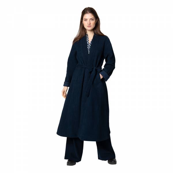 Vestes et manteaux Manteau Mona XL en velours 100% Coton Ethnique VM2703 Navy