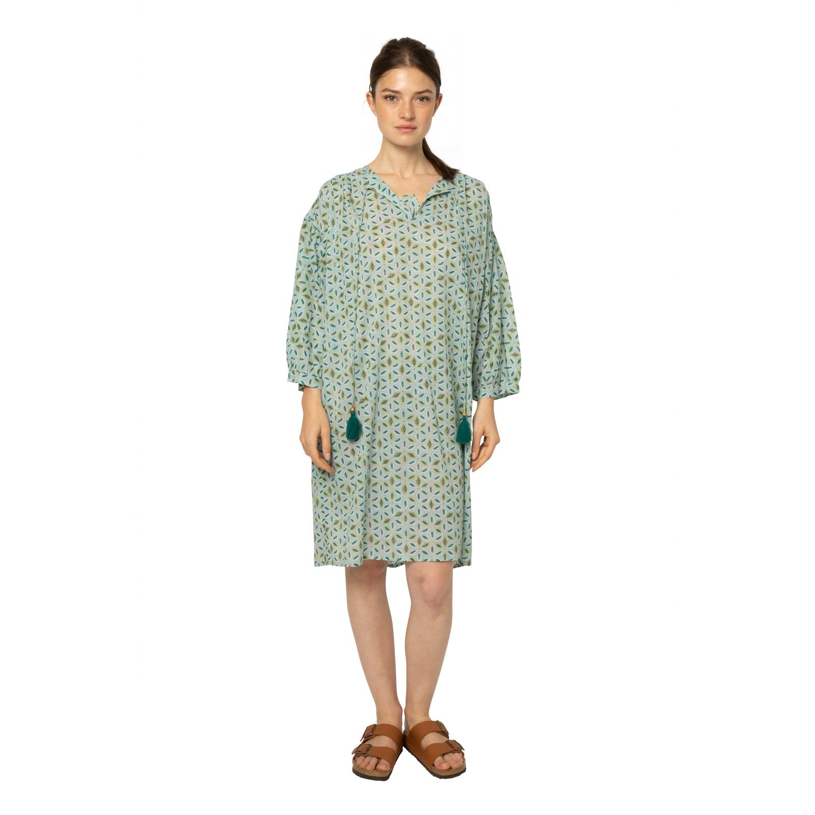 Robes Alice Dress Starflower 100% Coton Ethnique VR3245 GREEN