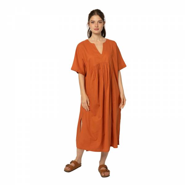 Robes Robe ample Nuala - 100% Coton Ethnique VR3313 TERRACOTTA