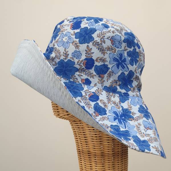 Chapeaux Chapeau Georgette - 100% Coton Ethnique AC310 BLUE