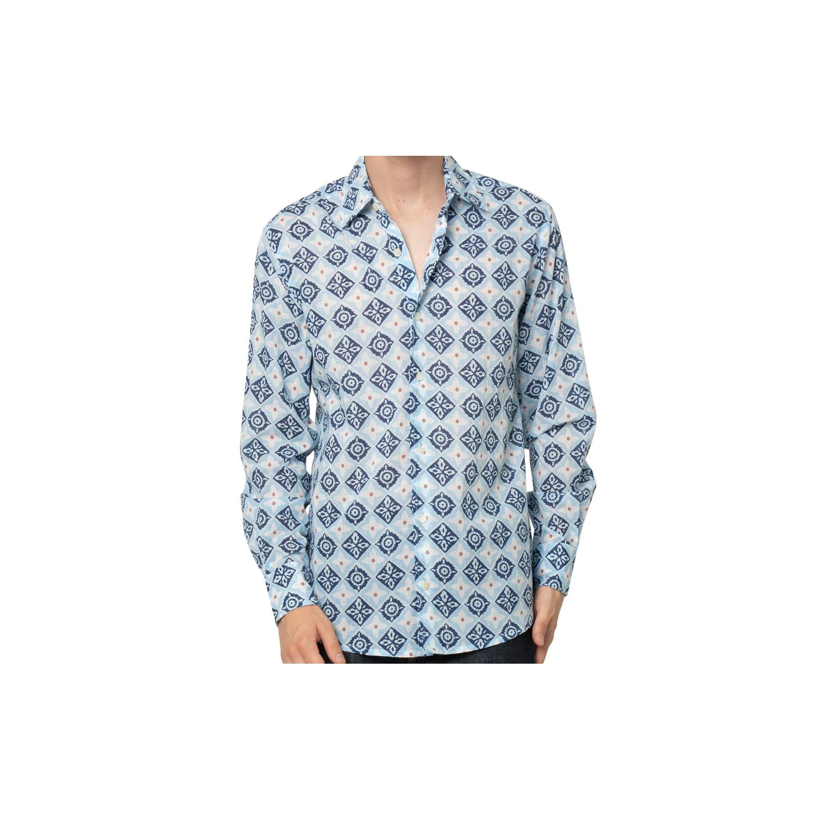 Chemises et blouses Chemise femme Tily 100% Cotton Ethnique VT3800W BLUE