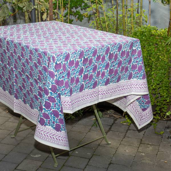A table ! Nappe de table 150 x 250 cm Barmer - 100% Coton Bio Ethnique TB215 PINK HIPPY