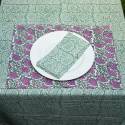 A table ! Set de 2 serviettes de table Paisley - 100% Coton Bio Ethnique TB211 GREEN COTTAGE