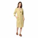 Robes Robe Louisa Leafy - 100% Coton BIO Ethnique VR3602 OCHRE