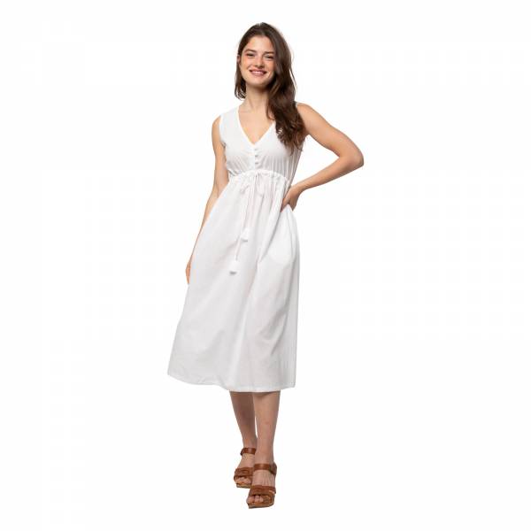 Robes Robe Natasha 100% Coton Ethnique VR3307 WHITE