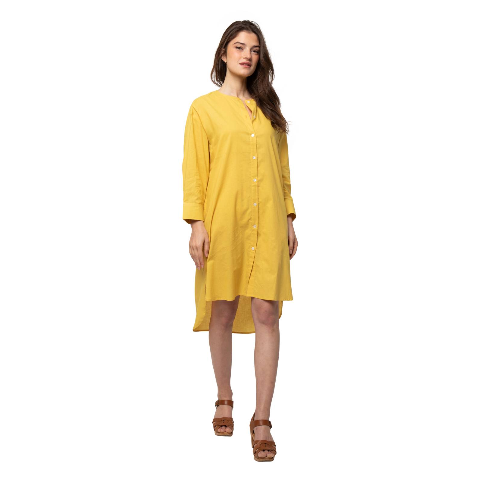 Robes Robe chemise Noemie - 100% Coton Ethnique VR3310 OCHRE