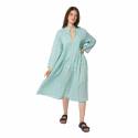 Robes Robe Marie Peacock - 100% Coton Ethnique VR3206 TURQUOISE