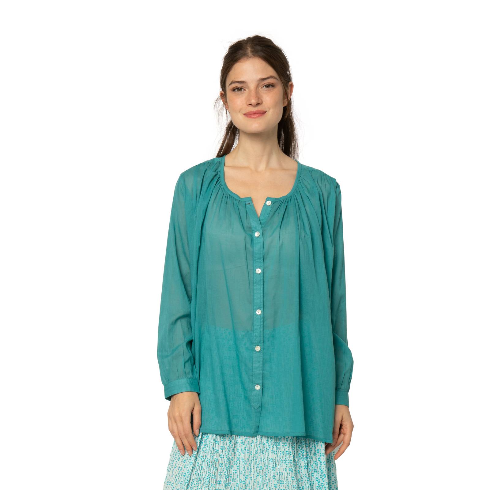 Chemises et blouses Chemise Chloe pour femme - 100% Coton Ethnique VT3303 GREEN