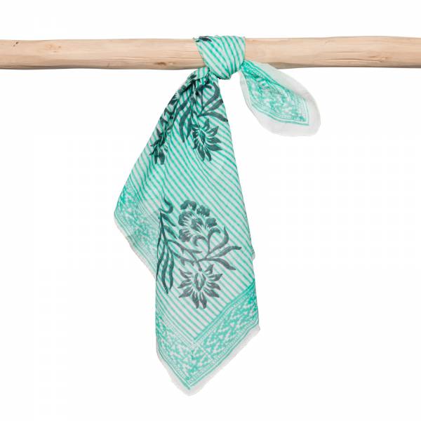 écharpes et foulards Bandana Cruise 100% Cotton Blockprint Ethnique EB423 GREEN