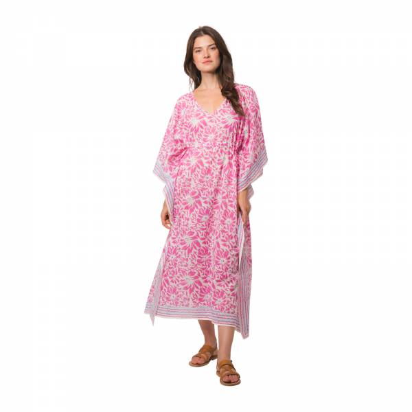 Caftans Long Caftan Lily 100% Organic Cotton Ethnique VR4019 PINK