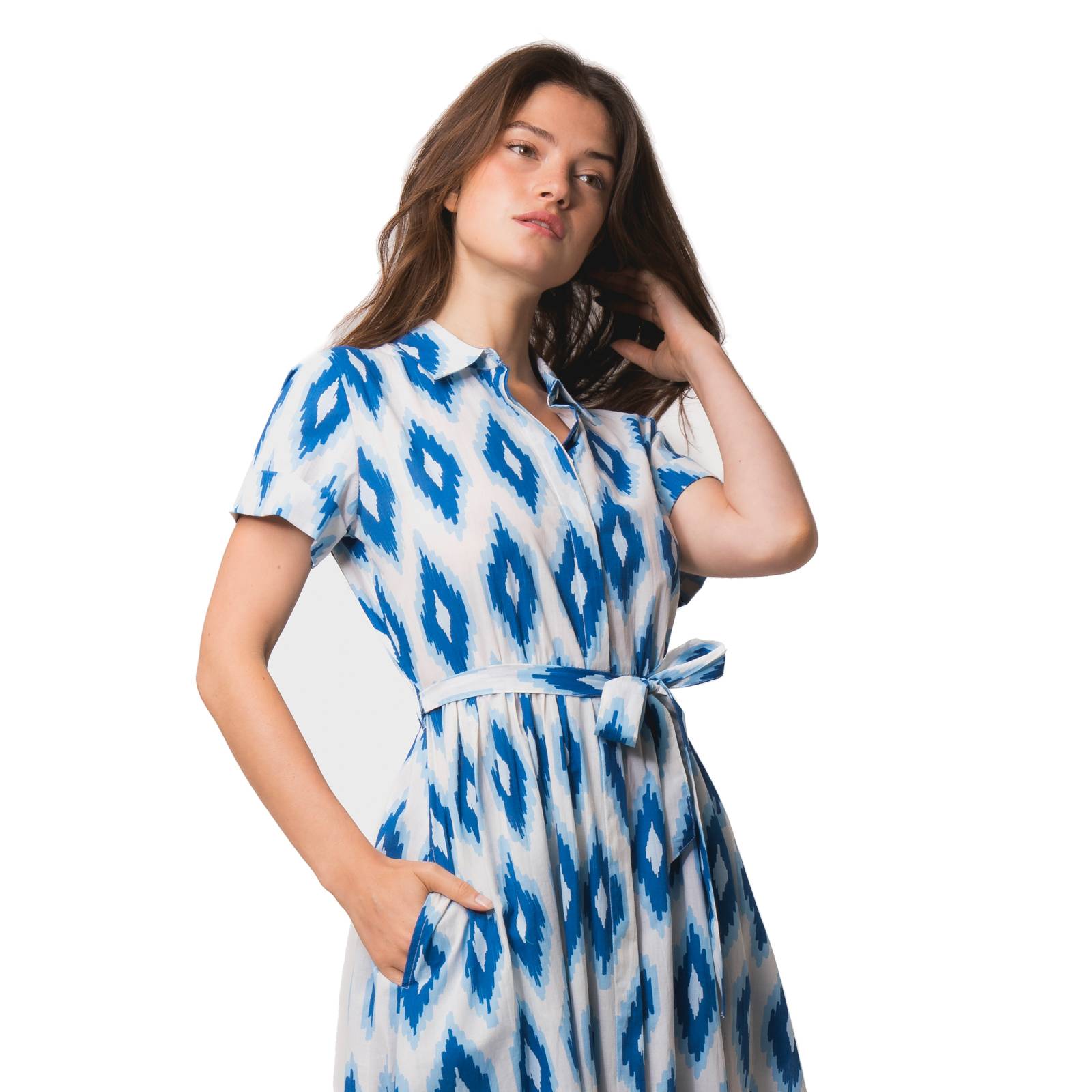 Robes Robe Sophie Komba 100% Coton Ethnique VR4201 BLUE