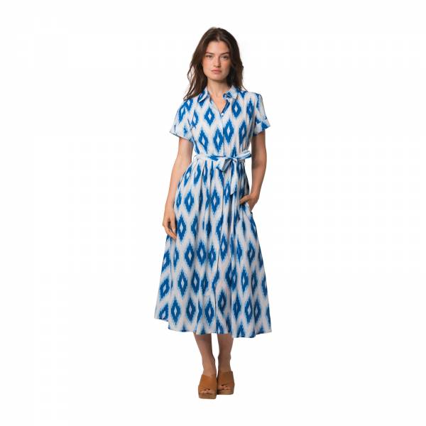 Robes Sophie Dress Komba 100% Coton Ethnique VR4201 BLUE