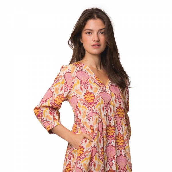 Robes Stella Dress Senga 100% Coton Ethnique VR4202 ORANGE