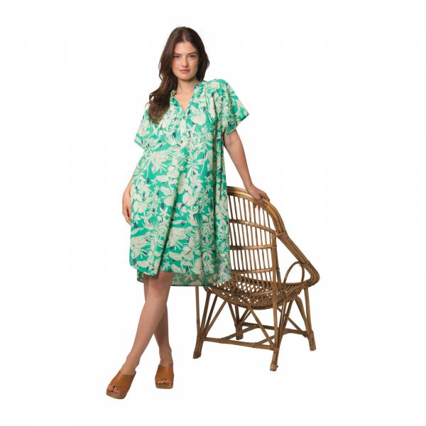 Robes Jade Dress Lokobe 100% Coton Ethnique VR4203 GREEN