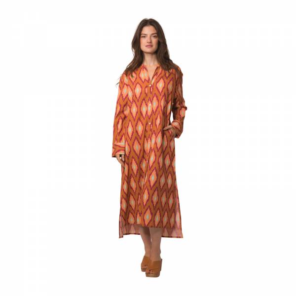 Robes Alice Dress Komba 100% Coton Ethnique VR4208 ORANGE