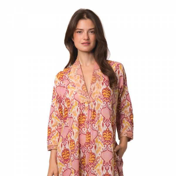 Robes Anaelle Dress Senga 100% Coton Ethnique VR4222 ORANGE