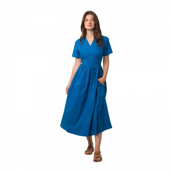 Robes Robe Alba unie 100% Coton Ethnique VR4304 BLUE