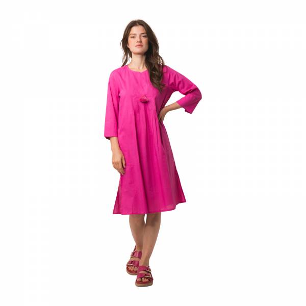 Robes Louisa Dress S.color 100% Coton Ethnique VR4305 PINK