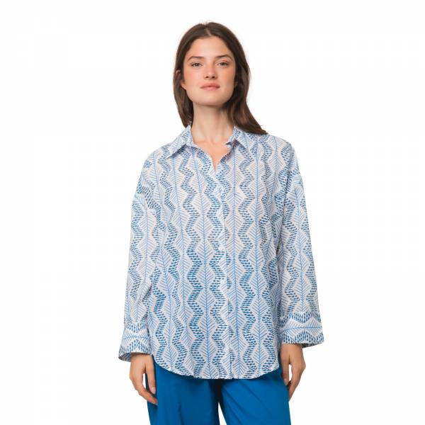Chemises et blouses Chemise Melissa Zanzibar 100% coton bio Ethnique VT4114 BLUE