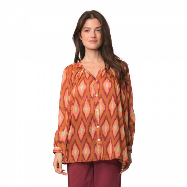 Chemises et blouses Chloe Shirt Komba 100% Coton Ethnique VT4230 ORANGE