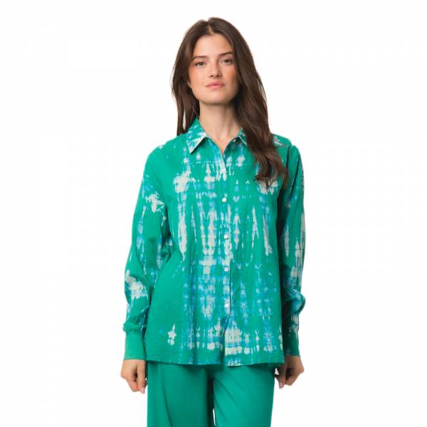 Chemises et blouses Chemise Alka Tie & Dye100% Coton Ethnique VT4409 GREEN