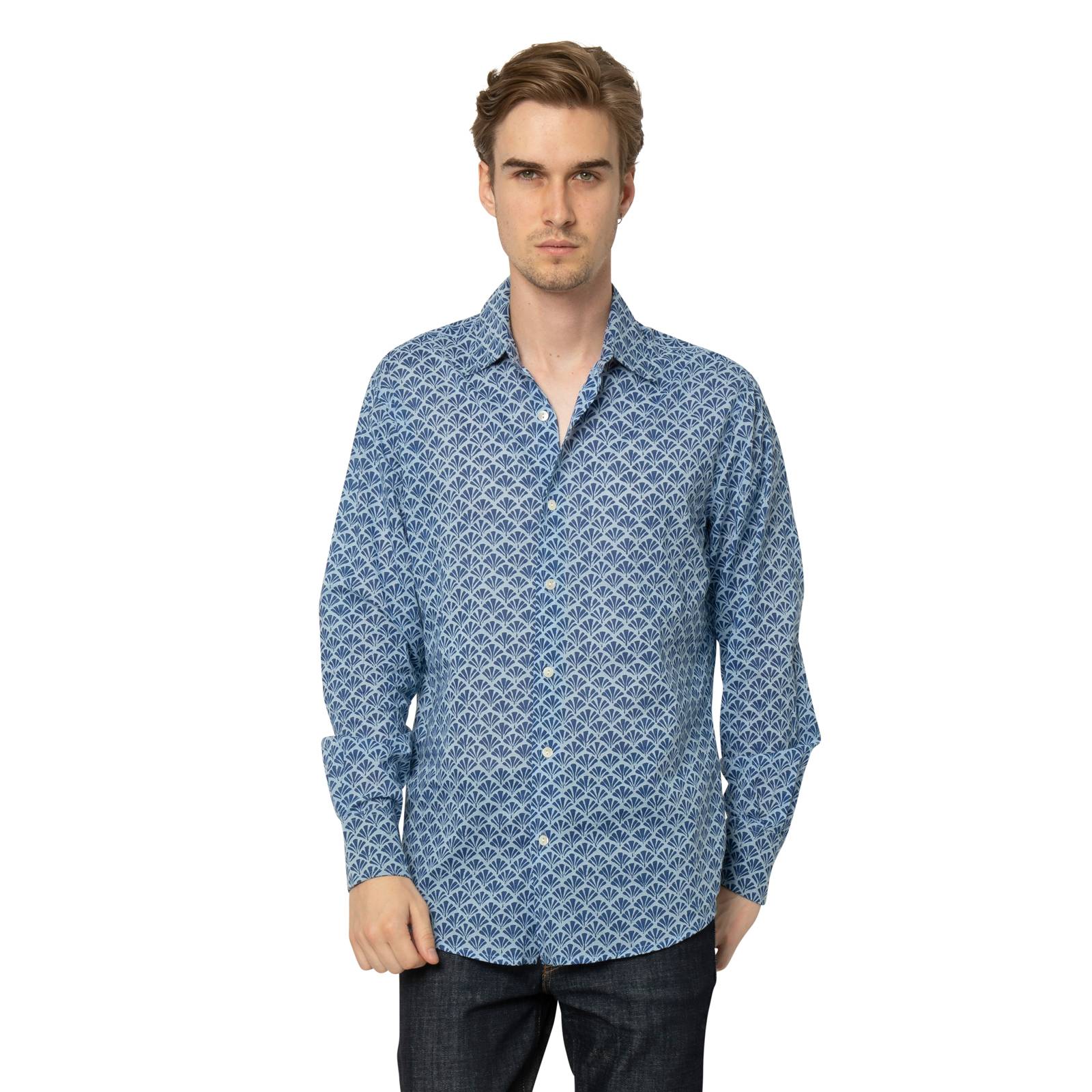 Chemises HOMME Chemise pour homme Peacock - 100% Coton Ethnique VT3802 BLUE